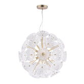 Laura Ashley Elwick 6 Light Pendant Textured Glass Antique Brass